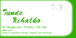 tunde mihalko business card